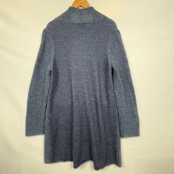 J Jill Womens Wool Tie Cardigan Duster Sweater Sz L Open Knit Beach Office NWOT - Picture 6 of 14